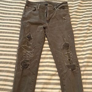 American Eagle Grey ripped jeans. Size 30 X 34